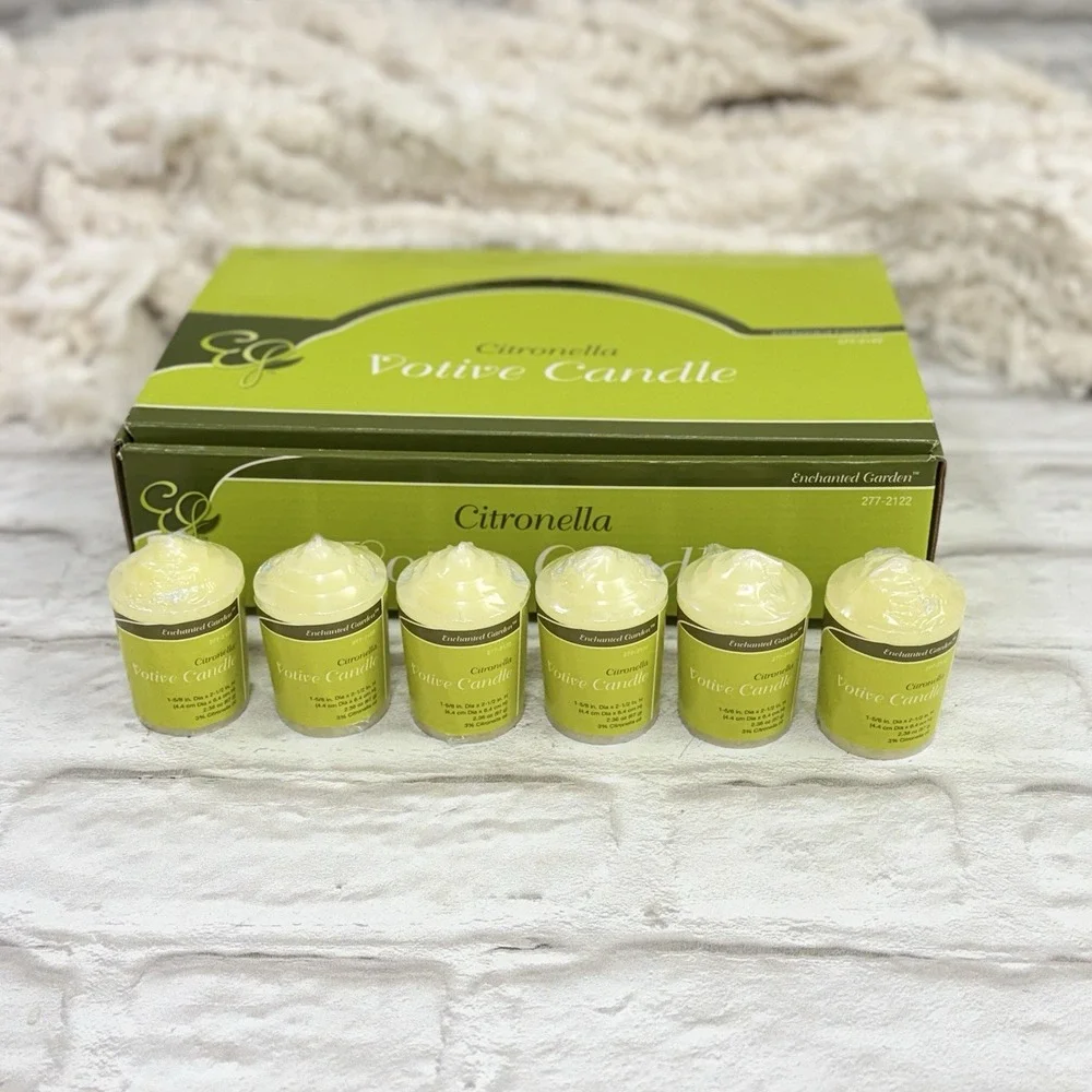 Enchanted Garden Votive Citronella Candles 24 Pack Summer Scented Candles - NEW